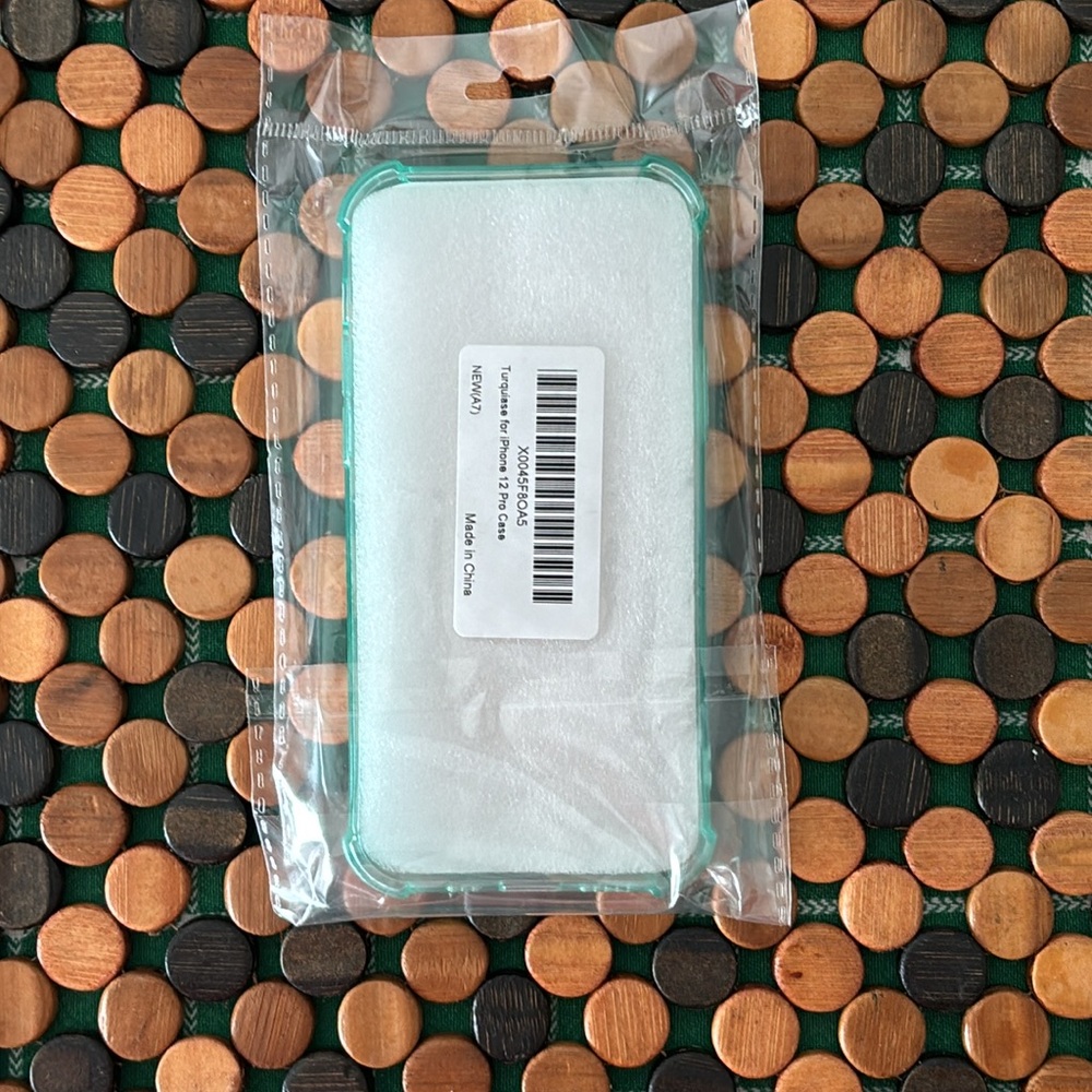 Turquiase Light Green Phone Case iPhone 12 Pro 6.1"  with Built in Cardholder - Picture 8 of 12